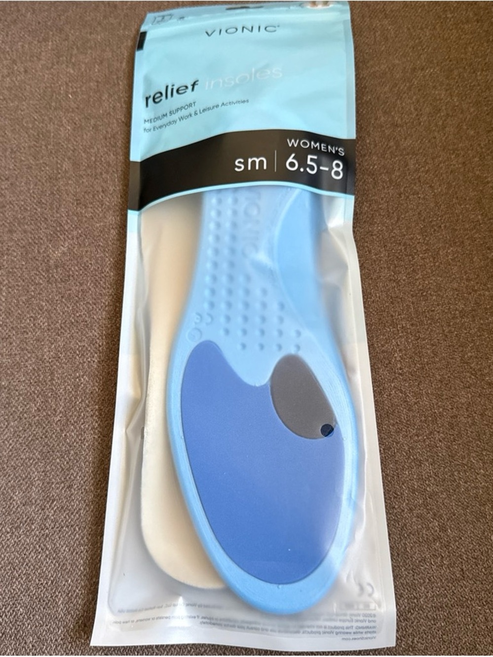 Vionic Relief Women's Insoles Medium Support Length Size Medium 6.5-8 New